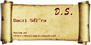 Daczi Sára névjegykártya